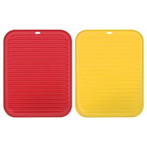 Unique Bargains Dish Drying Mat Set Reusable Sink Drain Pad Heat Resistant Suitable for Kitchen 2 Pcs - 1 of 4