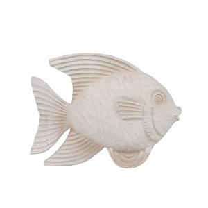 Sagebrook Home Creative Fish Sculpture for Living Room, Bedroom or Office Decor, Whitewash - 1 of 4