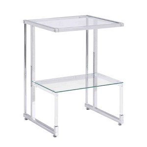 NicBex Modern 17.7" Rectangle Coffee Table with 2 Tier Storage, Acrylic Frame and Glass Top for Living Room - 1 of 4