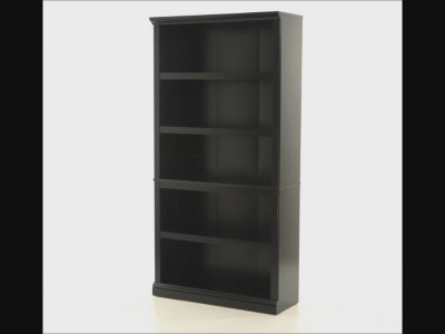 Estate Black Adjustable 5-Shelf Tall Bookcase for Elegant Storage