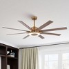 Parrot Uncle 65" Antique Gold Indoor Integrated LED Reversible 8-Blade Ceiling Fan, Farmhouse - 3 of 4