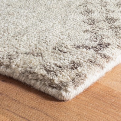 Zillah Gray Hand-Knotted Wool Geometric Rug 2' x 3'