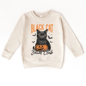 Black Cat Social Club Pumpkin - Toddler Graphic Sweatshirt and Youth Graphic Sweatshirt - 1 of 3
