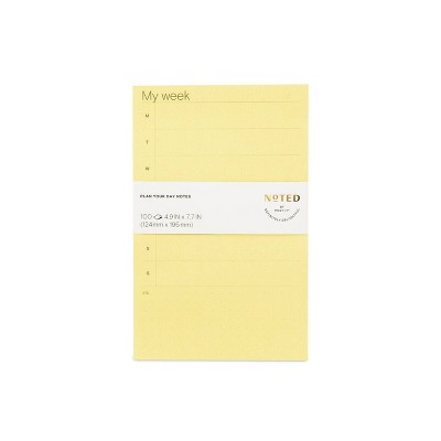 Undated Post-it Daily Planner Notepad 100 Sheets - Yellow