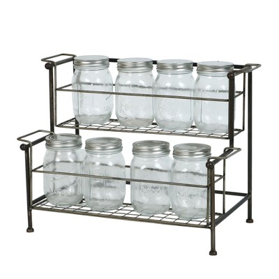 VIP Metal 16.75 in. Black 8 jars Canister Holder