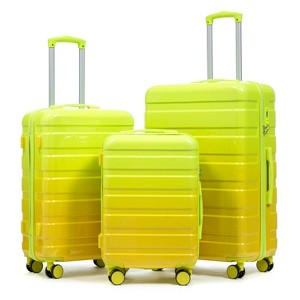 Cesicia 20"/24"/28" 3 pcs/set in PC Spinner Wheel Luggage with Combination Lock, Gradient Color - 1 of 4