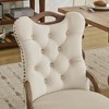 Sapphtopaz Set of 2 Dining Chairs with Tufted Back & Nailhead Trim Upholstered Chair with Curved Wood Handles Kitchen Chairs for Living Room - 3 of 4