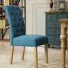 Lyngins Solid Wood Tufted Dining Chair Set of 2, Elegant Armless Chair, Upholstered Kitchen Chair, Living Room Chair - 3 of 4