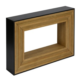 TopComfy End Tables Modern Contrast Console Table Entrance Table with Layered Wood Frame and Black Top for Living Room, Gray, 49.41"*24.69"*23.43" - 1 of 4