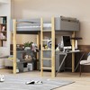 TiramisuBest Twin Size Wood Loft Bed with Built-in Storage Cabinet, Foldable Desk, Ladder & Cubes Organizer, White - 2 of 4
