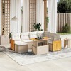 vidaXL 8 Piece Patio Sofa Set with Cushions Beige and Cream Poly Rattan - 2 of 4