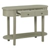 VYNXARIA Elegant Retro Console Table with Curved Design and Smooth Glaze for Entryways, Living Rooms and hallways (Grey) - 3 of 4