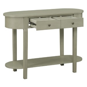 Infurnic Decorative Storage Cabinets Console Table with Curved Design Smooth Glaze for Entryways, Living Rooms and hallways, Gray, 15.5"*30"*33" - 1 of 4