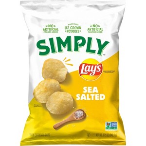 Simply Lay's Sea Salted Thick Cut Potato Chips - 8.5oz - 1 of 4