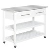 NicBex Mobile Kitchen Island Cart Morden Kitchen Storage Cabinets with Stainless Steel Top and 2 Drawers for Kitchen - 3 of 4
