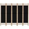 vidaXL Folding 5-Panel Room Divider 78.7" Bamboo and Canvas - 4 of 4