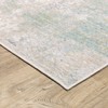 Captiv8e Designs Clara Textural Distressed Abstract Ivory/Teal Rug - 3 of 4