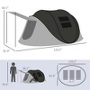 NAYSAYE 2 to 3 Person Pop Up Camping Tent with Porch 3000mm Waterproof Fiberglass Poles for Outdoor Adventures, Black, 110.3"*82"*46" - 3 of 4