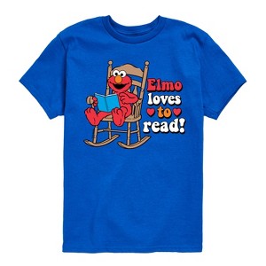 Boys' - Sesame Street - Elmo Loves To Read Short Sleeve Graphic T-Shirt - 1 of 4