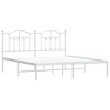 vidaXL White California King Metal Bed Frame with Headboard & Slats, No Mattress, Easy Assembly - 2 of 4