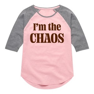 Girls' - Instant Message - Chaos Caffeine Kid Shirt Tail Raglan Graphic T-shirt - 1 of 4
