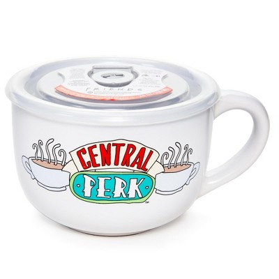 Silver Buffalo Friends Smelly Cat Central Perk Ceramic Soup Mug With Vented Lid | 24 Ounces