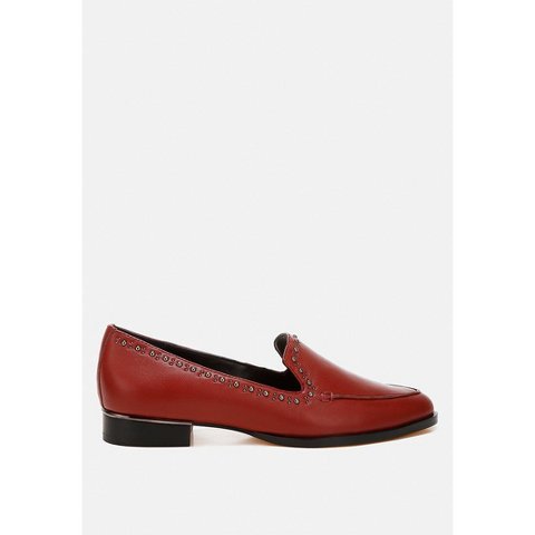 Женские туфли Rag & Co Womens Wolferton Delicate Stud Detail Leather Loafers 9