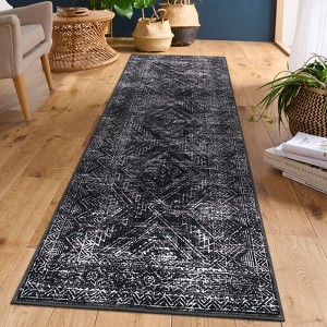 Washable Rugs for Living Room Vintage Geometric Area Rug Farmhouse Non-Slip Low Pile Carpet Home Decor - 1 of 4
