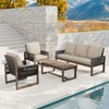 EAGLE PEAK  4 Pieces Natural Cedar Wood Patio Furniture, Outdoor Conversation Set with Coffee Table - 2 of 4