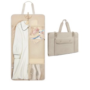 Garment Bags for Travel Foldable Carry on Suit Carrier for Hanging Clothes Stylish Dress Carrier Bags - 1 of 4
