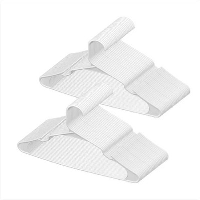Wikineon 0.2 In Ultra-Thin, 50 Pack White Plastic Hangers With Stable Triangular Top Structure & Wider Notch Design, Non-Slip Space Saving Hangers