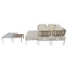 Jill Patio Conversation Set With Metal Frame And Thick Cushion,Sofa And Glass Coffee Table,Outdoor Furniture -Maison Boucle - 4 of 4