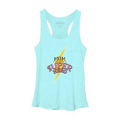 Women's Design By Humans Mom is My Super Hero Lightning Bolt By BlackBerry55 Racerback Tank Top