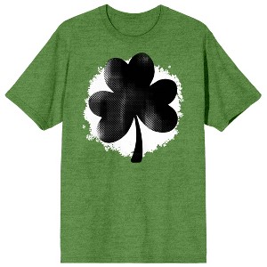 St Pats Black Cloverleaf Crew Neck Short Sleeve Irish Heather Men's T-shirt - 1 of 3