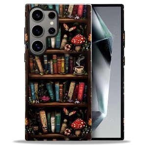 BONGEEK Case Compatible with Samsung Galaxy S25 Ultra,Scratch Resistant Hybrid 2-Layer Hard Shell Bright Phone Case,Book Butterfly Mushroom Flower - 1 of 4