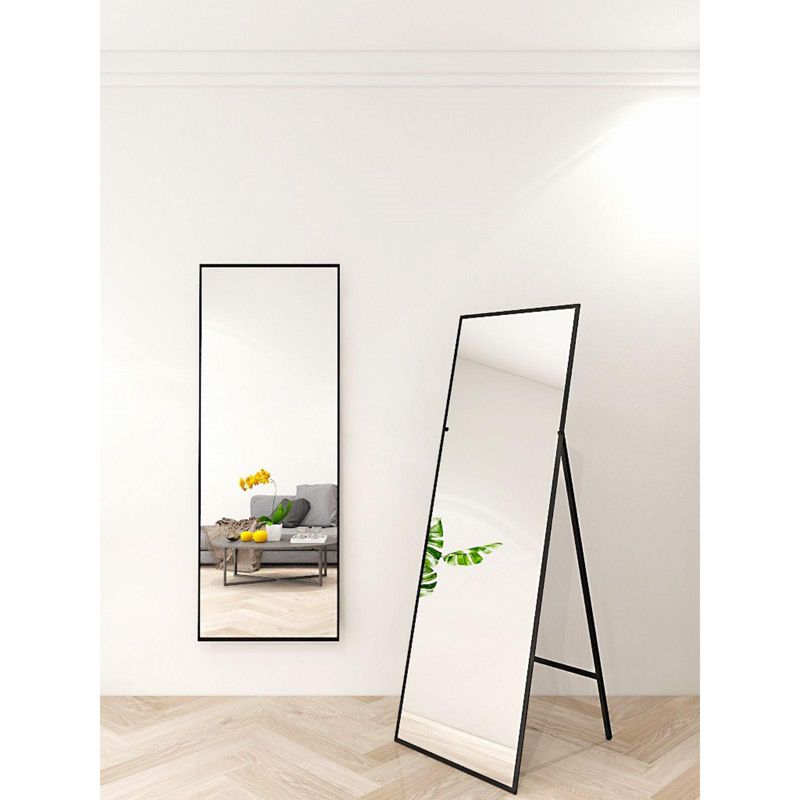 Bowen 65" x 22" Oversized Rectangle Aluminum Frame Wall-Mounted Full Length Mirrors-The Pop Home, 2 of 9