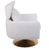 CAVINAS Classic Mid-Century Swivel Accent Chair with Curved Backrest, Upholstered 360-Degree Barrel Chair with Gold Metal Base - 4 of 4