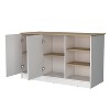 NicBex Kitchen Island Cart Morden Kitchen Carts with Storage, 2 Cabinet Doors and 3 Open Shelves for Kitchen, White - image 3 of 4