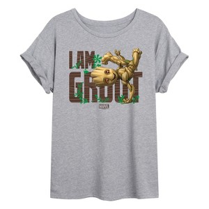 Women's - Marvel - Guardians of the Galaxy I Am Groot Oversized Graphic T-Shirt - 1 of 4