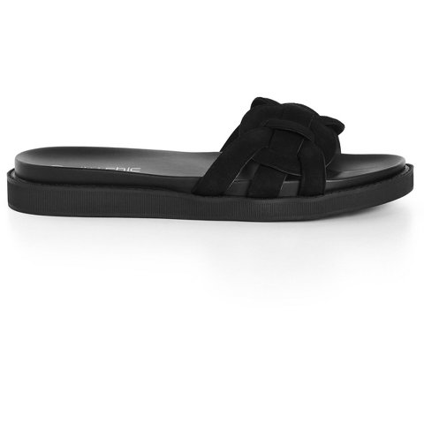 Женские сандалии City Chic Women's Plus Size WIDE FIT Star Weave Slide - black - 11W