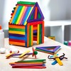 Darice 500 Colored Pcs Popsicle Sticks for Crafts, 6" Colorful Wooden Rainbow Craft Sticks - Classroom Supplies, STEM DIY Art, Ages 3+ - 4 of 4