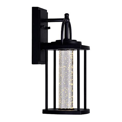 CWI Lighting Greenwood LED Outdoor Black Wall Lantern