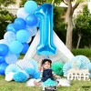 KatchOn, Blue Balloon for First Birthday - 40 Inch | Blue Number Balloon, 1st Birthday Decorations Boy,  Baby Shark Birthday Decorations - 3 of 4