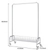 Commercial Foldable and Extendable Heavy Duty Garment Rack,Rolling Clothing Garment Rack with Basket on Wheels,2 Pcs in One Carton-Cuddlewood - 4 of 4