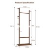 Kumasinova 64.2" Solid Wooden Coat Rack Stand,Freestanding Coat Racks for Entryway,Bedroom&Living Room,Clothing Rack for Hanging Clothes,Walnut - 2 of 4