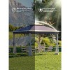 11'x11' Outdoor Metal Gazebo with Mosquito Netting & Zipper Door, UV & Water Resistant Canopy Shelter, Ideal for Backyard, Garden, Deck - 3 of 4