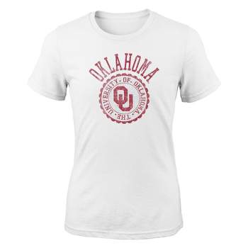NCAA Oklahoma Sooners Girls' White Crew Neck T-Shirt