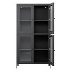 CAVINAS Bookcases for Living Room 4-tier 31" W Classic Metal Storage Cabinet Bookcase with 4 Glass Doors - 4 of 4