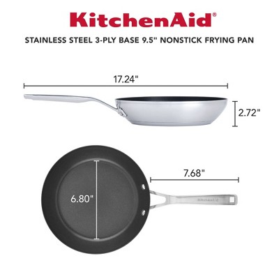 KitchenAid 3-Ply Base Stainless Steel 9.5" Nonstick Frying Pan - Thumbnail 2