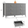 Fluted 6 Drawer Dresser for Bedroom, 54 Inch Wide Modern Wooden Chest of Drawers with Gold Handles - 2 of 4